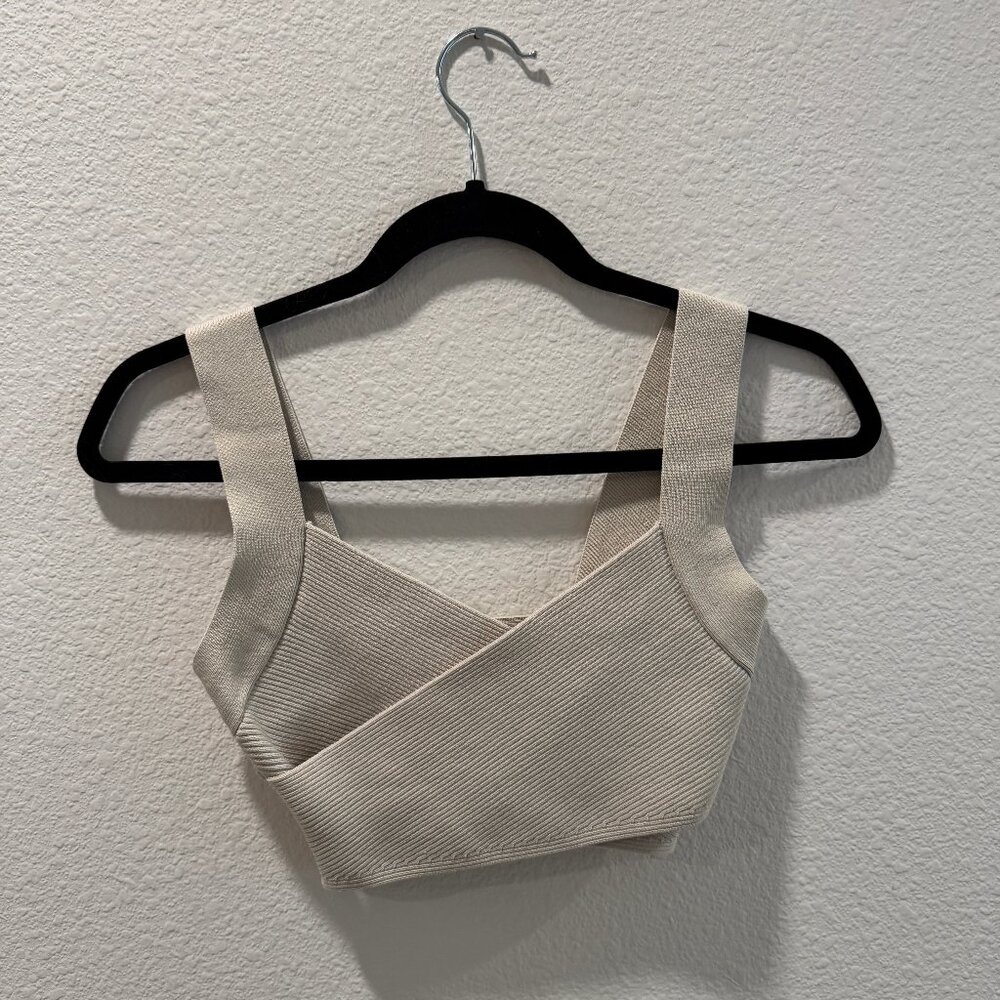 Aritzia Sculpt Knit Greek Tank (Matte Pearl - XS)